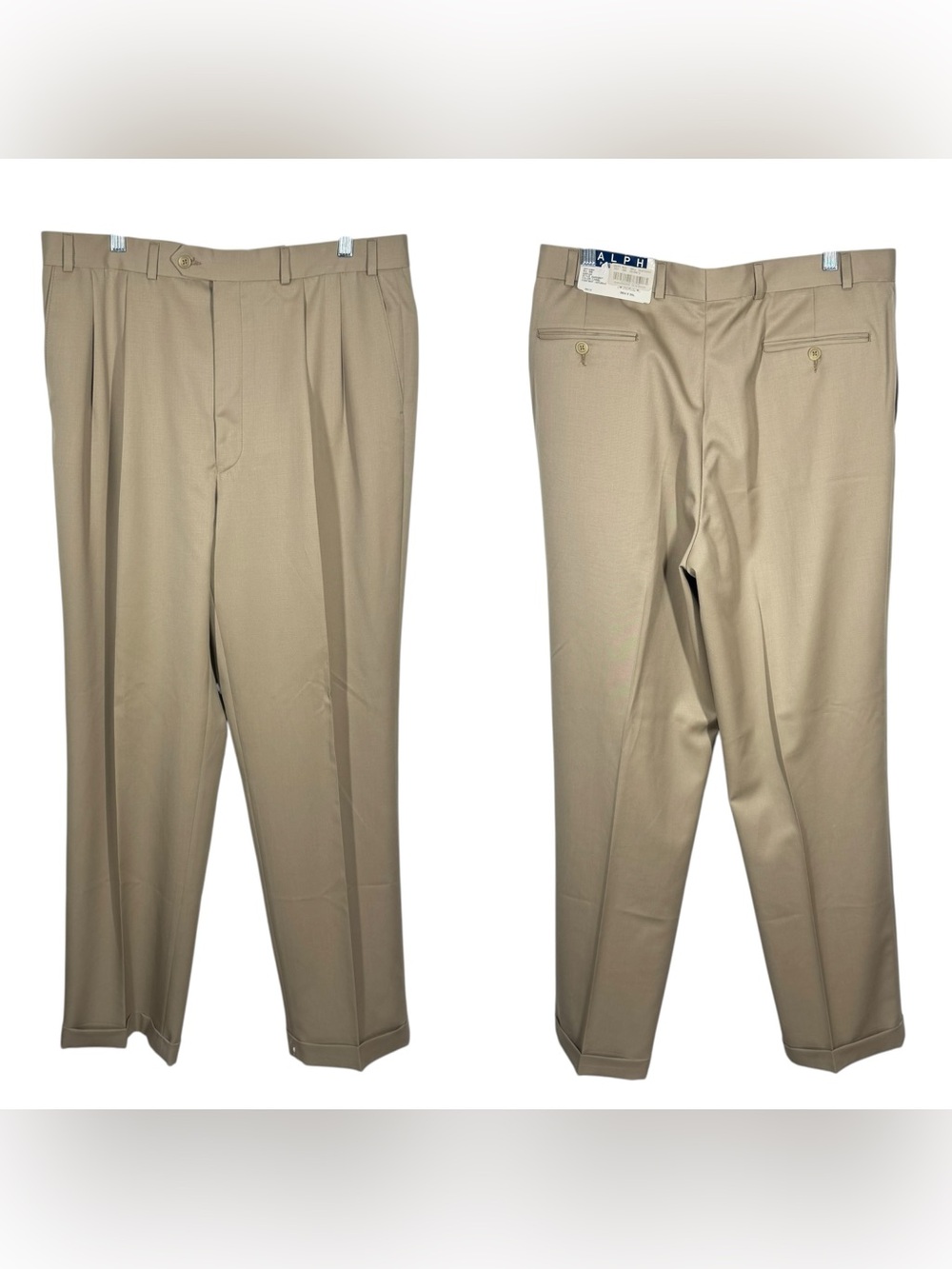 Vtg Ralph Lauren Camel Mens 36/34 Super 100's Wool Pleated Dress Pants NEW!